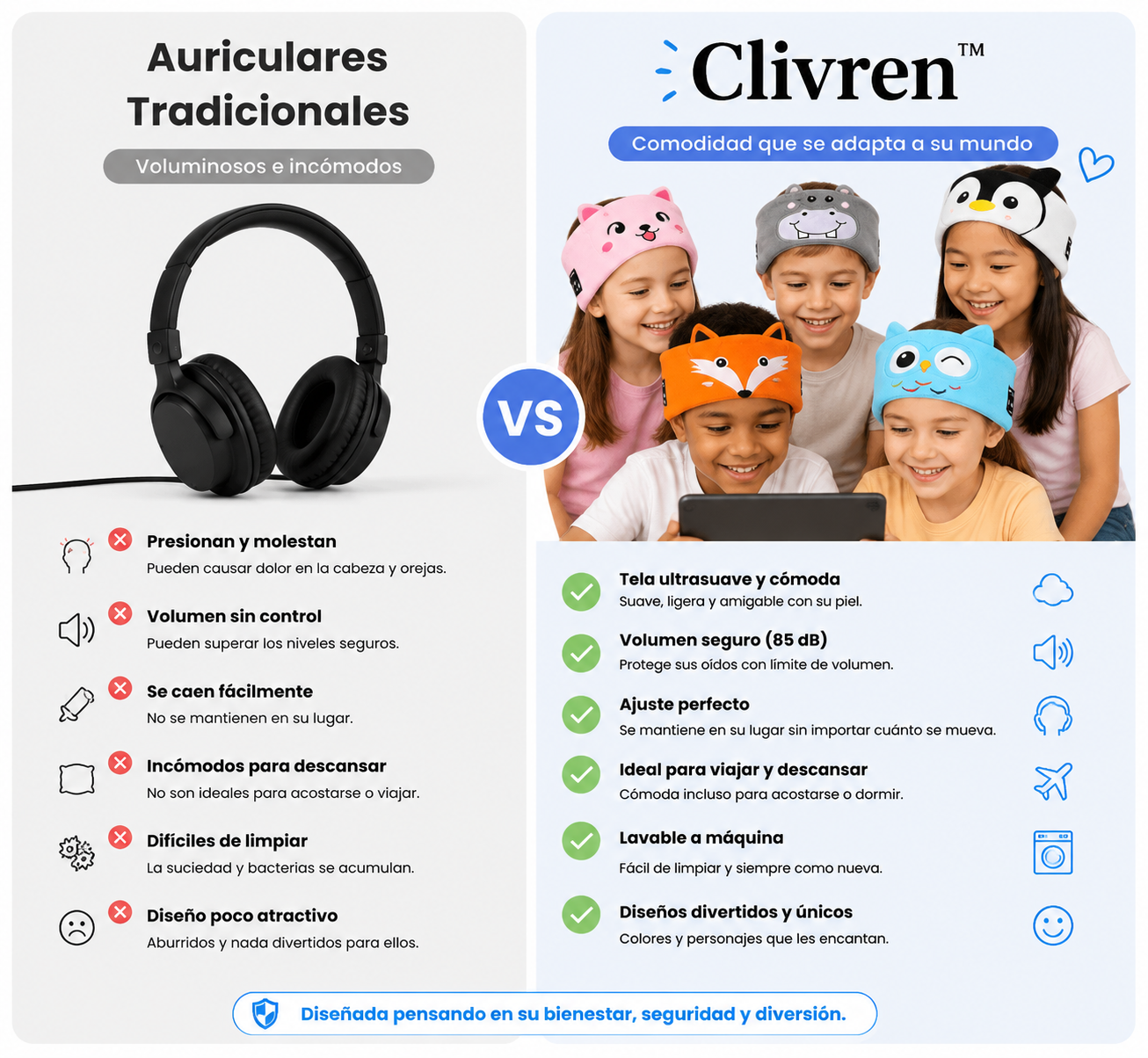 Clivren™ | Diadema Bluetooth Infantil